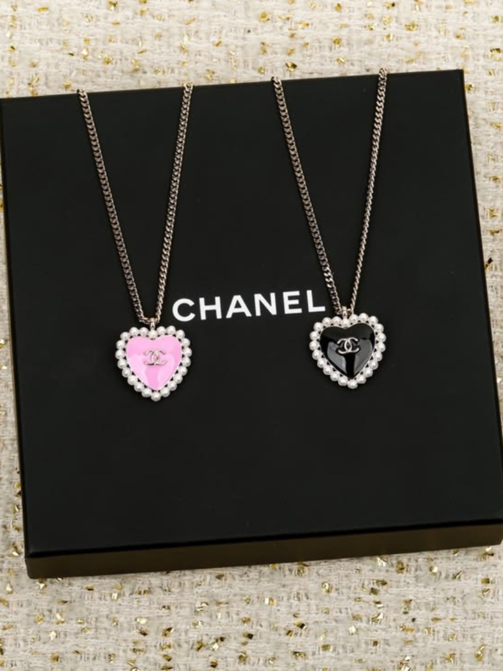CC Luxury Pink Pendant Upcycled Designer Heart Charm